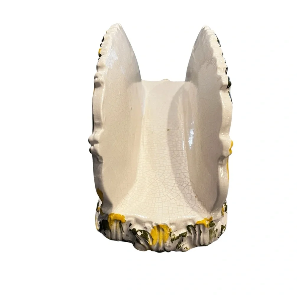 Italian Rococo Style Letter or Napkin Holder Yellow Floral